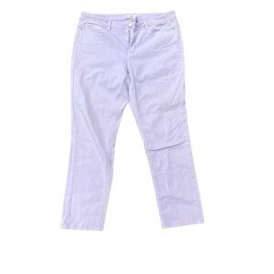 J. Jill Jeans Size 12 Mid Rise Denim Pants Authentic Fit Slim Ankle Light Purple